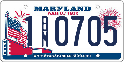 MD license plate 1BM0705