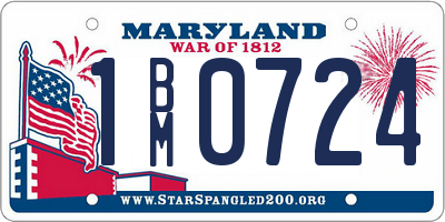 MD license plate 1BM0724