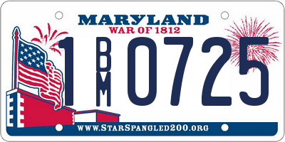 MD license plate 1BM0725