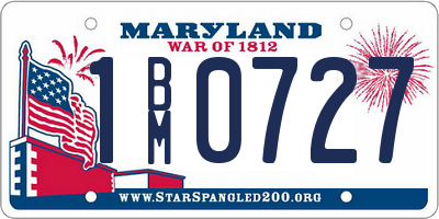 MD license plate 1BM0727