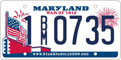 MD license plate 1BM0735