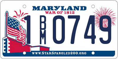 MD license plate 1BM0749