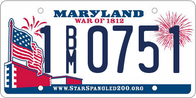 MD license plate 1BM0751