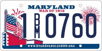 MD license plate 1BM0760