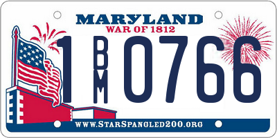 MD license plate 1BM0766
