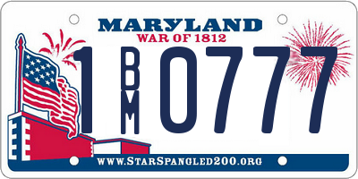 MD license plate 1BM0777