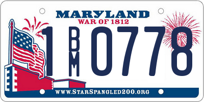 MD license plate 1BM0778