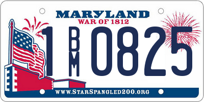 MD license plate 1BM0825