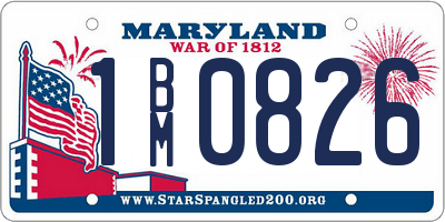 MD license plate 1BM0826