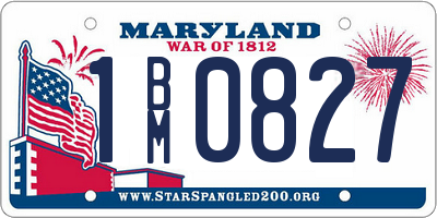 MD license plate 1BM0827