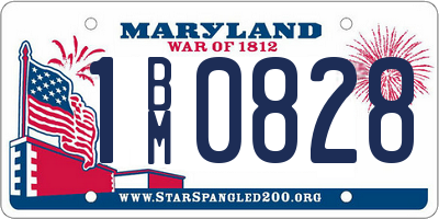 MD license plate 1BM0828