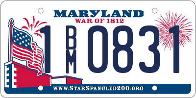 MD license plate 1BM0831