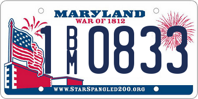 MD license plate 1BM0833