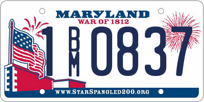 MD license plate 1BM0837