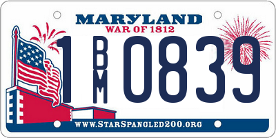 MD license plate 1BM0839