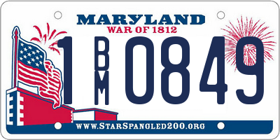 MD license plate 1BM0849