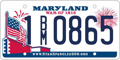 MD license plate 1BM0865