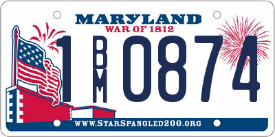 MD license plate 1BM0874