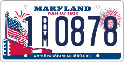 MD license plate 1BM0878