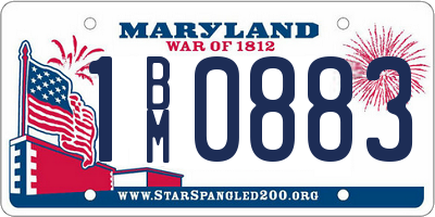 MD license plate 1BM0883