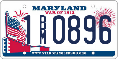 MD license plate 1BM0896