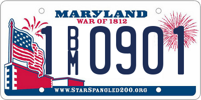 MD license plate 1BM0901