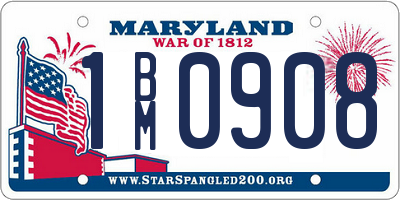 MD license plate 1BM0908