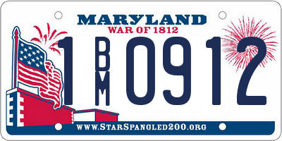 MD license plate 1BM0912