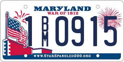 MD license plate 1BM0915