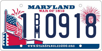 MD license plate 1BM0918
