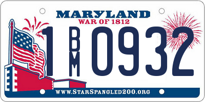 MD license plate 1BM0932