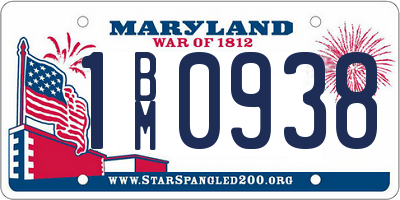 MD license plate 1BM0938