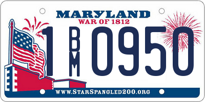 MD license plate 1BM0950