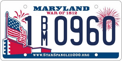 MD license plate 1BM0960