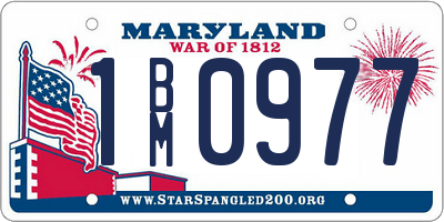 MD license plate 1BM0977