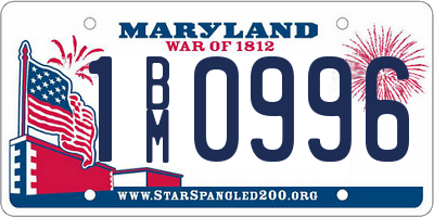 MD license plate 1BM0996
