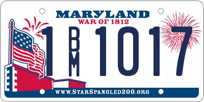 MD license plate 1BM1017
