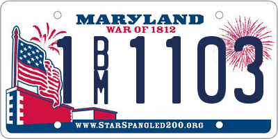 MD license plate 1BM1103