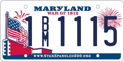 MD license plate 1BM1115