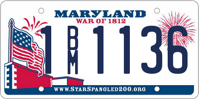 MD license plate 1BM1136