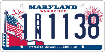 MD license plate 1BM1138