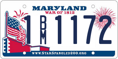 MD license plate 1BM1172