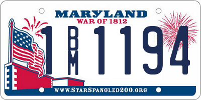 MD license plate 1BM1194