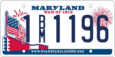MD license plate 1BM1196