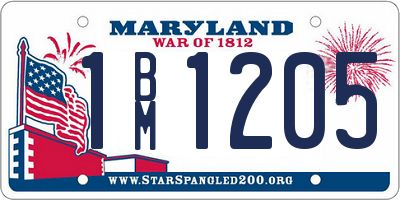 MD license plate 1BM1205