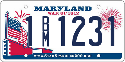 MD license plate 1BM1231