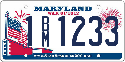 MD license plate 1BM1233