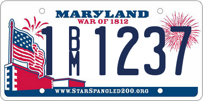 MD license plate 1BM1237