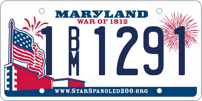 MD license plate 1BM1291