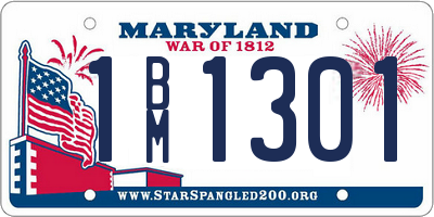 MD license plate 1BM1301